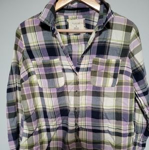 Green and Purple Flannel | Women's L